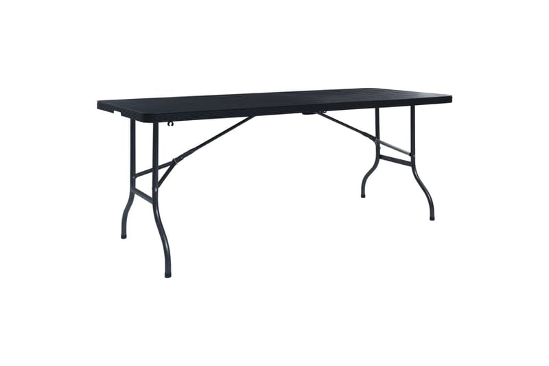 Foldbart Havebord 180x75x72 cm Hdpe Imiteret Rattan Sort - Sort - Havemøbler - Havebord - Spisebord & havebord