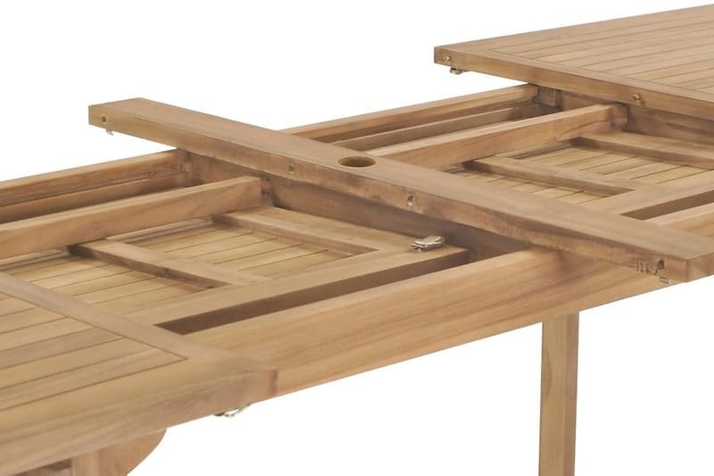 Forlængeligt Havebord 180-280 X 100 X 75 Cm Massivt Teaktræ - Brun - Havemøbler - Havebord - Spisebord & havebord