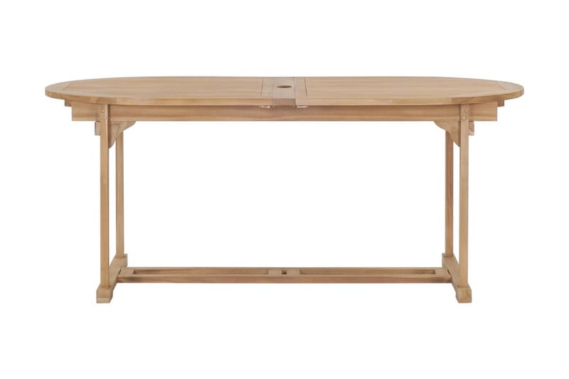 Forlængeligt Havebord 180-280X100X75Cm Massivt Teaktræ Oval - Brun - Havemøbler - Havebord - Spisebord & havebord