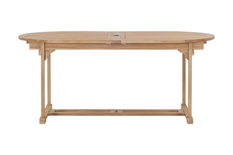 Forlængeligt Havebord 180-280X100X75Cm Massivt Teaktræ Oval - Brun - Spisebord & havebord