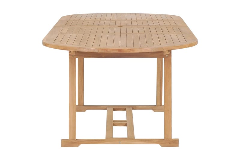 Forlængeligt Havebord 180-280X100X75Cm Massivt Teaktræ Oval - Brun - Havemøbler - Havebord - Spisebord & havebord