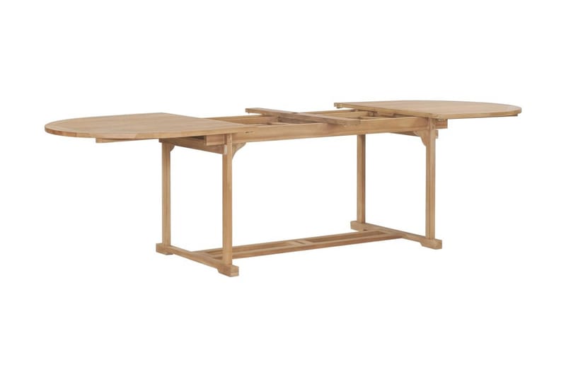Forlængeligt Havebord 180-280X100X75Cm Massivt Teaktræ Oval - Brun - Spisebord & havebord