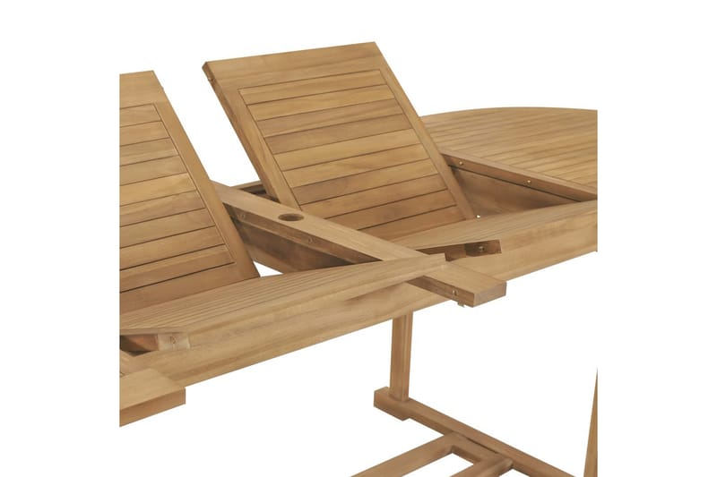 Forlængeligt Havebord 180-280X100X75Cm Massivt Teaktræ Oval - Brun - Havemøbler - Havebord - Spisebord & havebord