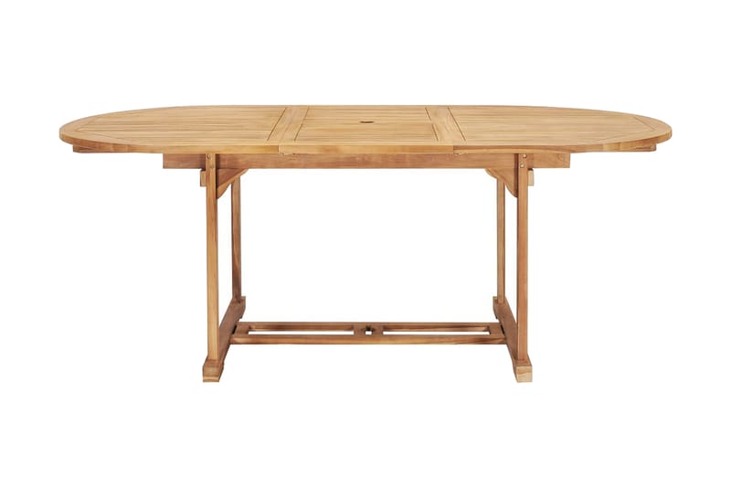 Forlængeligt Spisebord 150-200 X 100 X 75 Cm Massivt Teaktræ - Brun - Havemøbler - Havebord - Spisebord & havebord