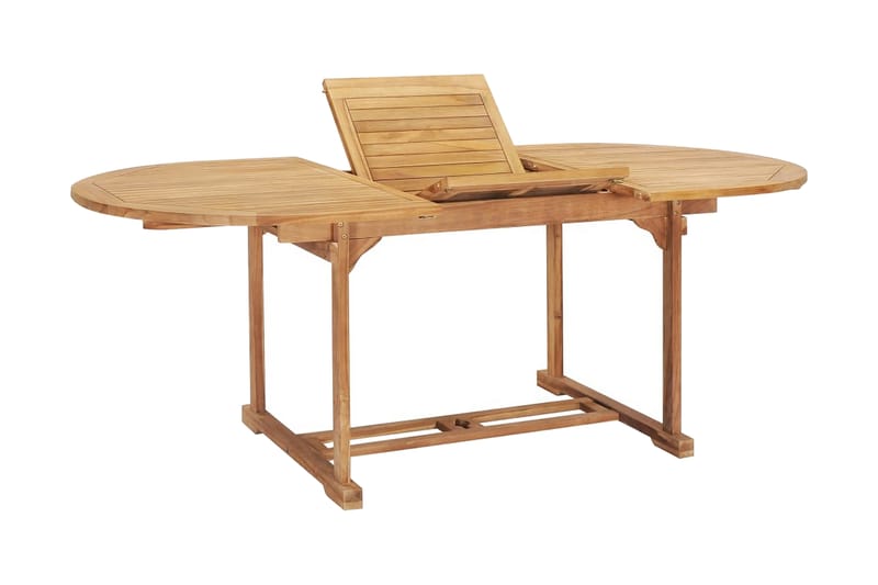 Forlængeligt Spisebord 150-200 X 100 X 75 Cm Massivt Teaktræ - Brun - Havemøbler - Havebord - Spisebord & havebord