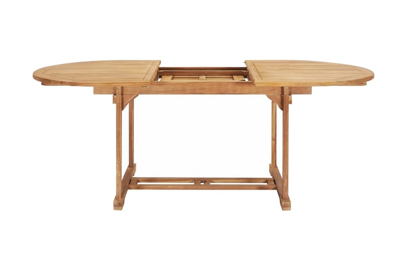 Forlængeligt Spisebord 150-200 X 100 X 75 Cm Massivt Teaktræ - Brun - Havemøbler - Havebord - Spisebord & havebord