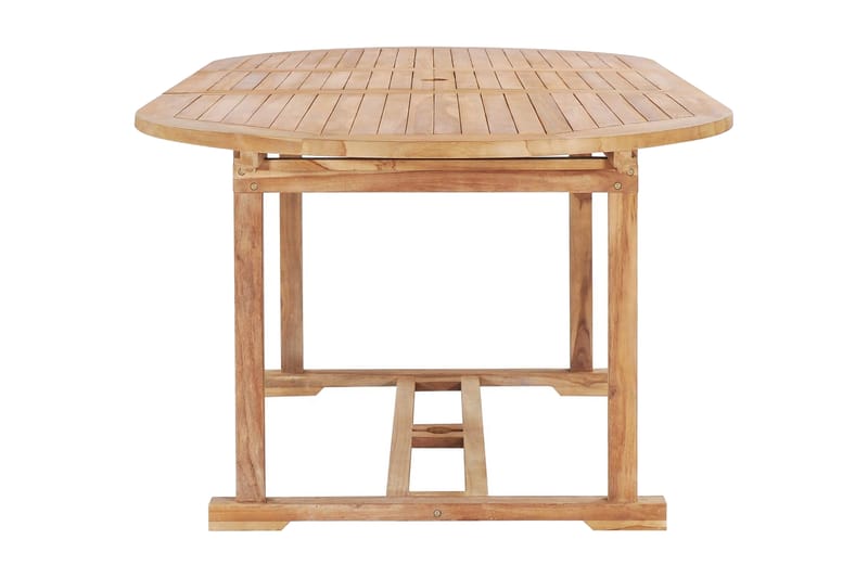 Forlængeligt Spisebord 150-200 X 100 X 75 Cm Massivt Teaktræ - Brun - Havemøbler - Havebord - Spisebord & havebord