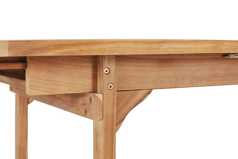 Forlængeligt Spisebord 150-200 X 100 X 75 Cm Massivt Teaktræ - Brun - Havemøbler - Havebord - Spisebord & havebord