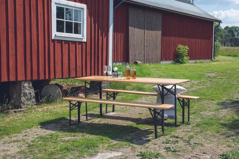 Guniess picknickbord sammenklappeligt sort/natur - Havemøbler - Havebord - Spisebord & havebord