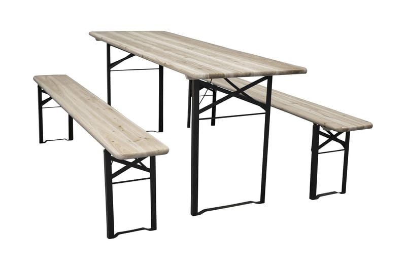 Guniess picknickbord sammenklappeligt sort/natur - Havemøbler - Havebord - Spisebord & havebord