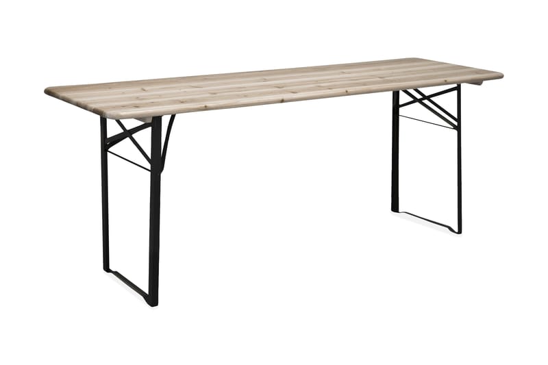 Guniess picknickbord sammenklappeligt sort/natur, undefined
