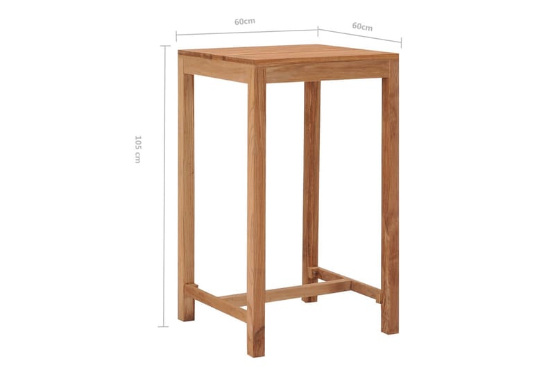 Havebarbord 60x60x105 cm Massivt Teaktræ - Brun - Havemøbler - Havebord - Spisebord & havebord