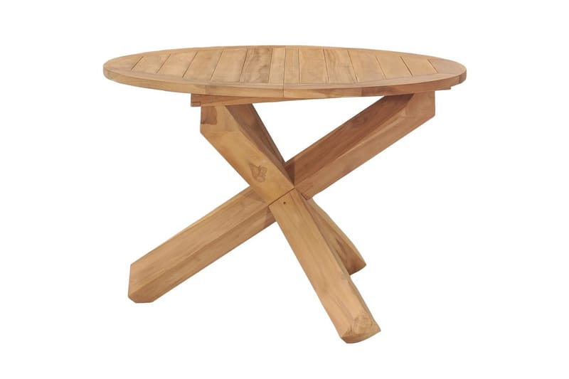 havebord Ã˜110x75 cm massivt teaktræ - Brun - Spisebord & havebord