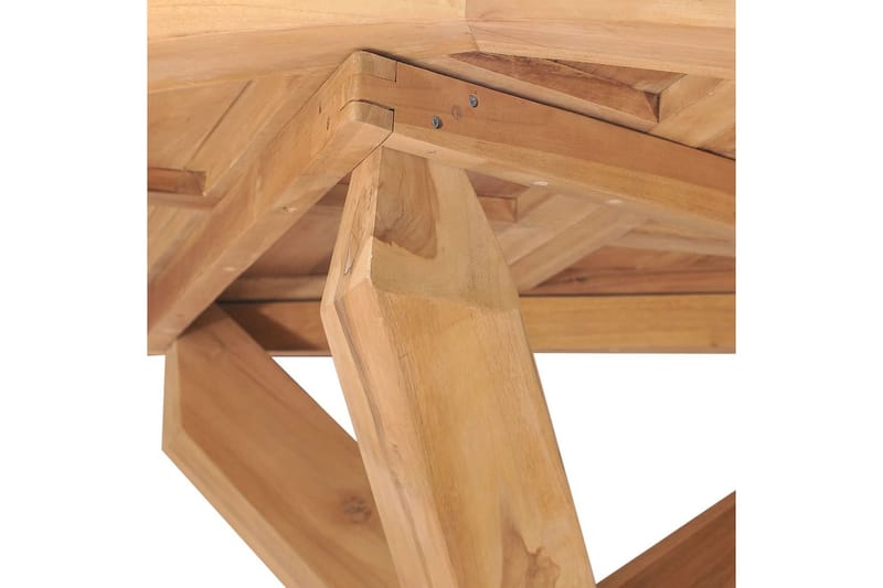 havebord Ã˜110x75 cm massivt teaktræ - Brun - Spisebord & havebord
