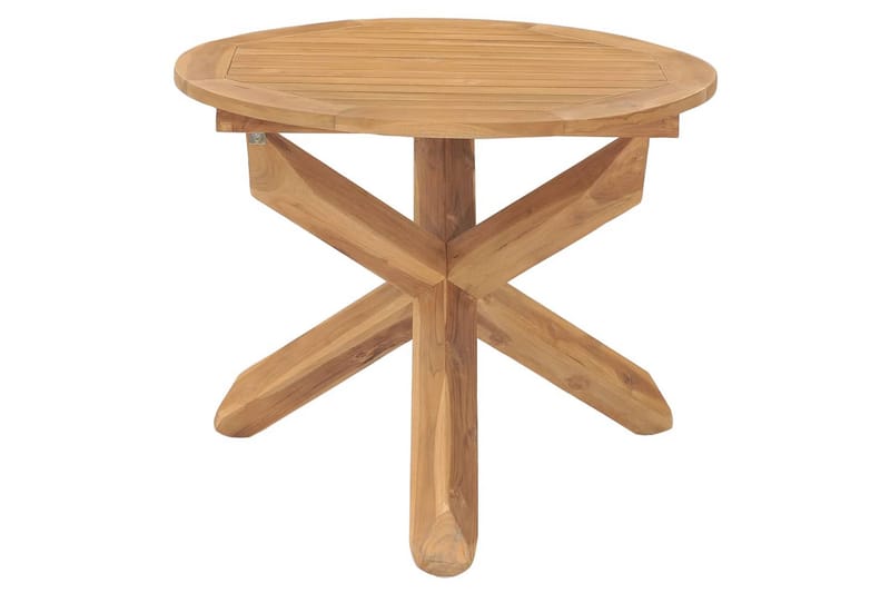 havebord Ã˜90x75 cm massivt teaktræ - Brun - Spisebord & havebord