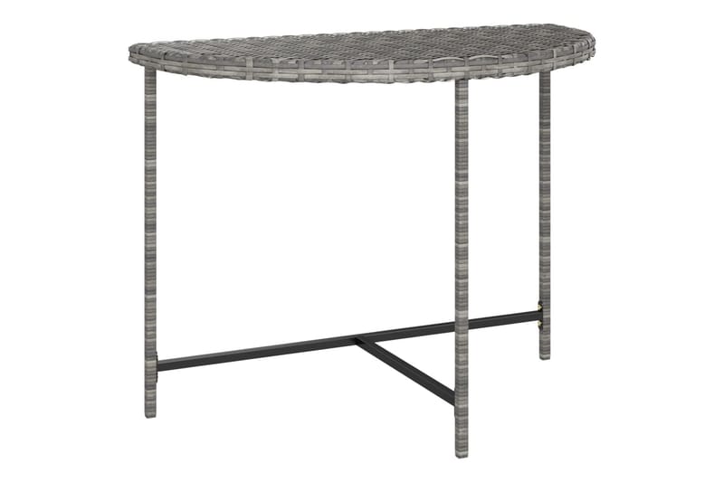 havebord 100x50x75 cm polyrattan grå - Grå - Spisebord & havebord