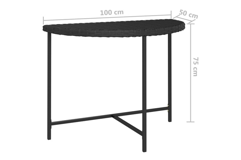 havebord 100x50x75 cm polyrattan sort - Sort - Havemøbler - Havebord - Spisebord & havebord