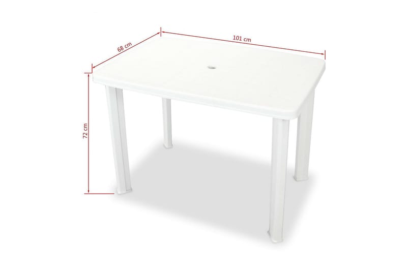 Havebord 101 X 68 X 72 Cm Plastik Hvid - Hvid - Spisebord & havebord