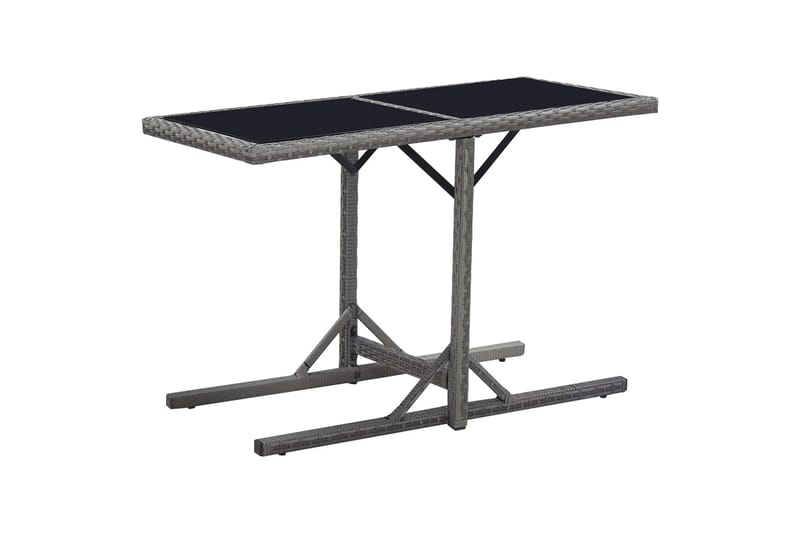Havebord 110 X 53 X 72 cm Sort Glas Og Poliratanas - Havemøbler - Havebord - Spisebord & havebord