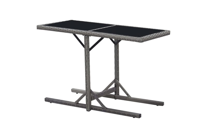 Havebord 110 X 53 X 72 cm Sort Glas Og Poliratanas - Havemøbler - Havebord - Spisebord & havebord