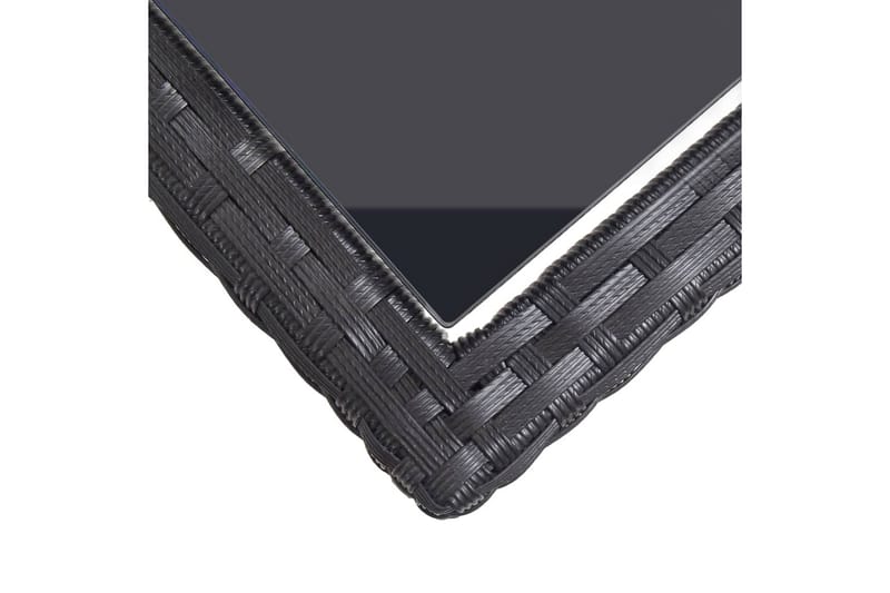 Havebord 110 X 53 X 72 cm Sort Glas Og Poliratanas - Havemøbler - Havebord - Spisebord & havebord