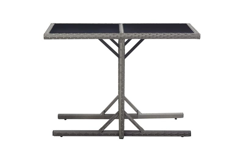 Havebord 110X53X72 cm Antracitgrå Glas Og Poliratanas - Havemøbler - Havebord - Spisebord & havebord