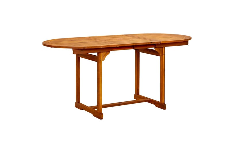 havebord (120-170)x80x75 cm massivt akacietræ - Brun - Havemøbler - Havebord - Spisebord & havebord