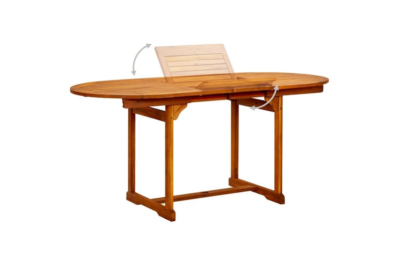 havebord (120-170)x80x75 cm massivt akacietræ - Brun - Havemøbler - Havebord - Spisebord & havebord