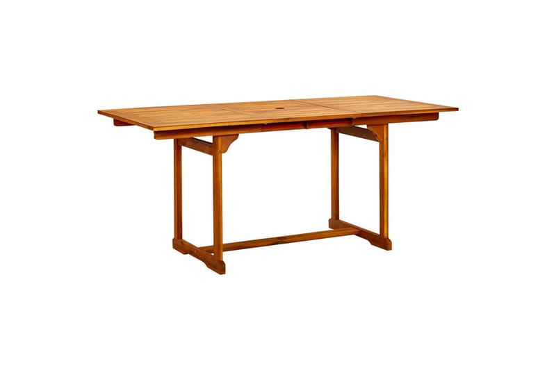 havebord (120-170)x80x75 cm massivt akacietræ - Brun - Havemøbler - Havebord - Spisebord & havebord
