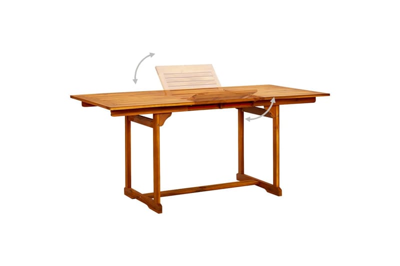 havebord (120-170)x80x75 cm massivt akacietræ - Brun - Havemøbler - Havebord - Spisebord & havebord