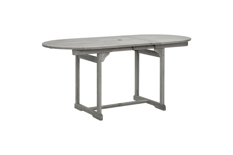 havebord (120-170)x80x75 cm massivt akacietræ - Grå - Havemøbler - Havebord - Spisebord & havebord