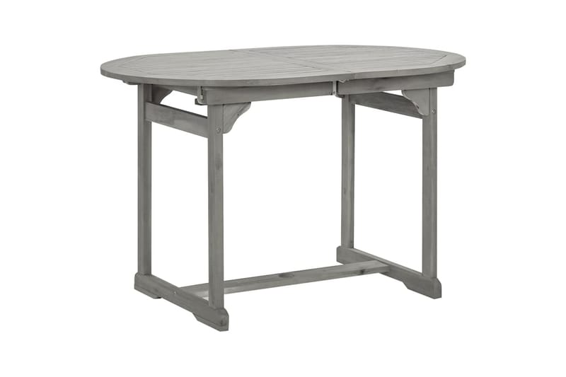 havebord (120-170)x80x75 cm massivt akacietræ - Grå - Havemøbler - Havebord - Spisebord & havebord