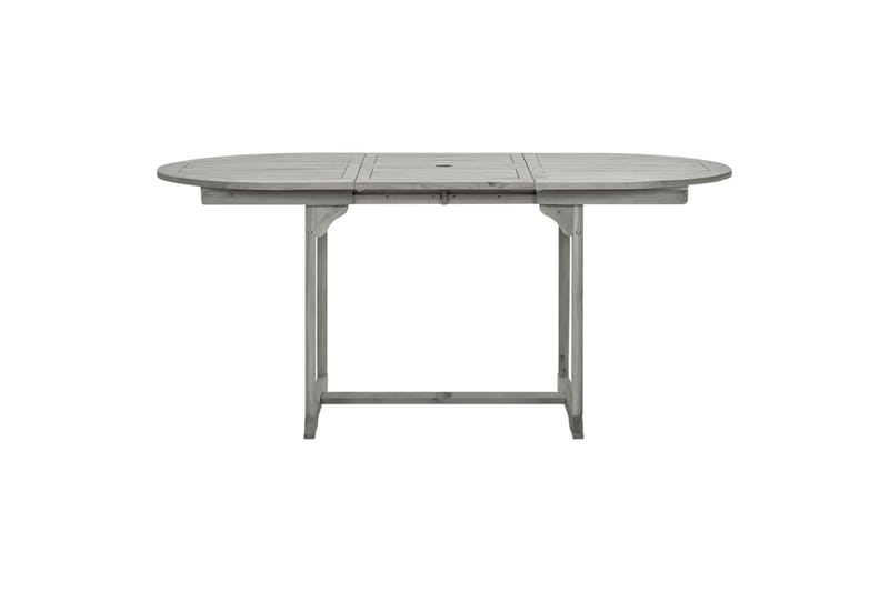 havebord (120-170)x80x75 cm massivt akacietræ - Grå - Havemøbler - Havebord - Spisebord & havebord