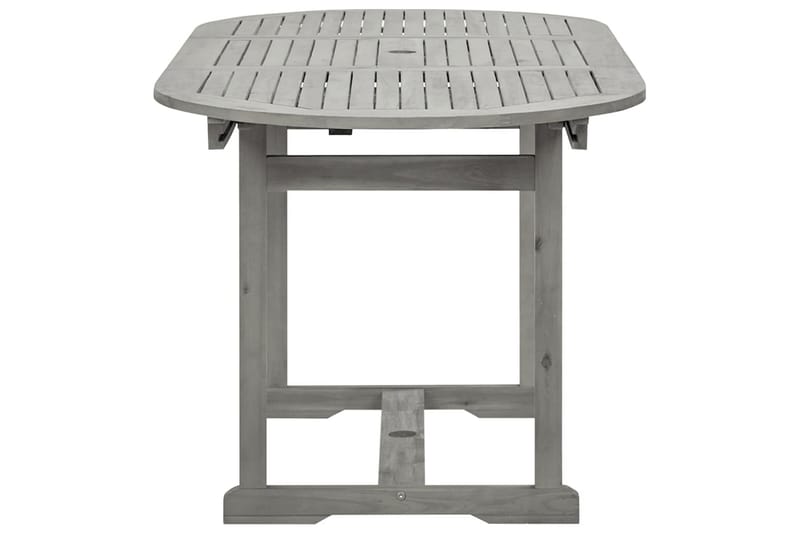 havebord (120-170)x80x75 cm massivt akacietræ - Grå - Havemøbler - Havebord - Spisebord & havebord