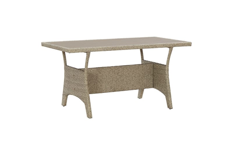 havebord 120x70x66 cm polyrattan grå - Grå - Havemøbler - Havebord - Spisebord & havebord