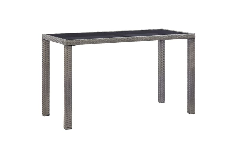 havebord 123 x 60 x 74 cm polyrattan antracitgrå - Grå - Spisebord & havebord