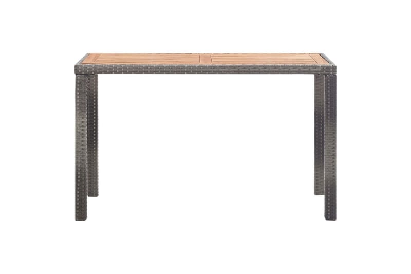 havebord 123x60x74 cm massivt akacietræ antracitgrå og brun - Grå - Spisebord & havebord