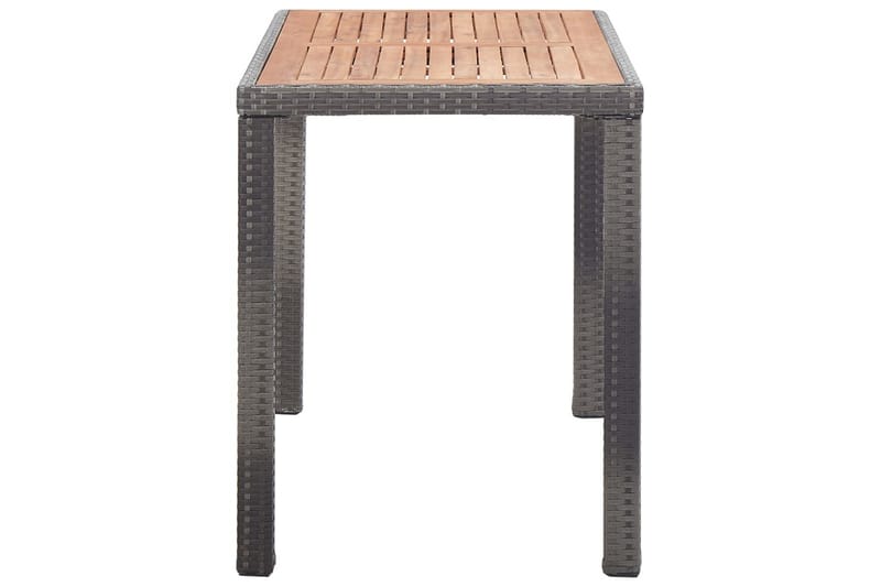 havebord 123x60x74 cm massivt akacietræ antracitgrå og brun - Grå - Spisebord & havebord