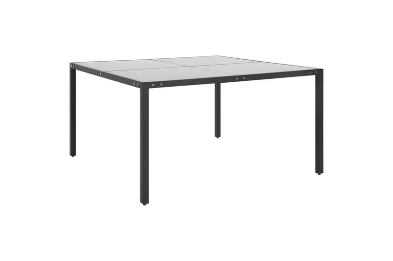 havebord 130x130x72 cm stål og glas antracitgrå - Antracit - Spisebord & havebord