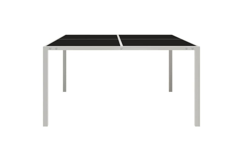 havebord 130x130x72 cm stål og glas grå - Grå - Havemøbler - Havebord - Spisebord & havebord
