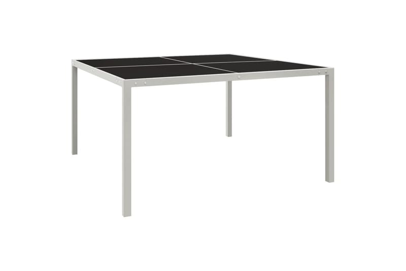 havebord 130x130x72 cm stål og glas grå - Grå - Havemøbler - Havebord - Spisebord & havebord
