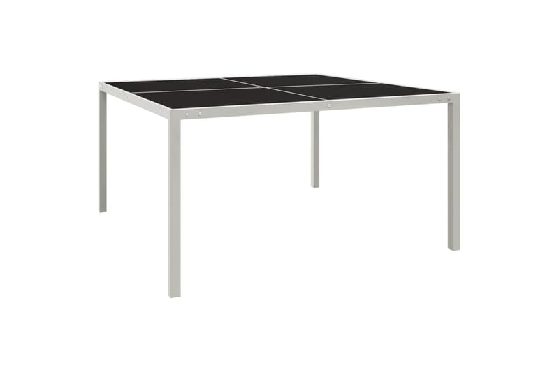 havebord 130x130x72 cm stål og glas grå - Grå - Spisebord & havebord