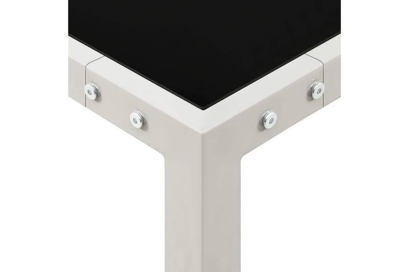 havebord 130x130x72 cm stål og glas grå - Grå - Havemøbler - Havebord - Spisebord & havebord
