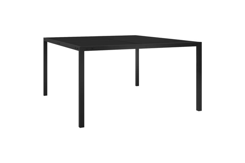 havebord 130x130x72cm stål og glas sort - Sort - Havemøbler - Havebord - Spisebord & havebord