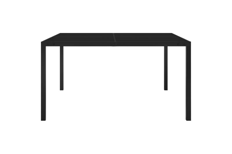 havebord 130x130x72cm stål og glas sort - Sort - Spisebord & havebord