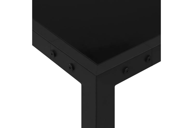 havebord 130x130x72cm stål og glas sort - Sort - Havemøbler - Havebord - Spisebord & havebord