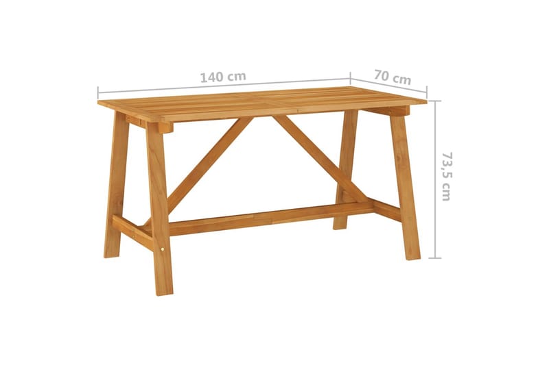 havebord 140x70x73,5 cm massivt akacietræ - Havemøbler - Havebord - Spisebord & havebord