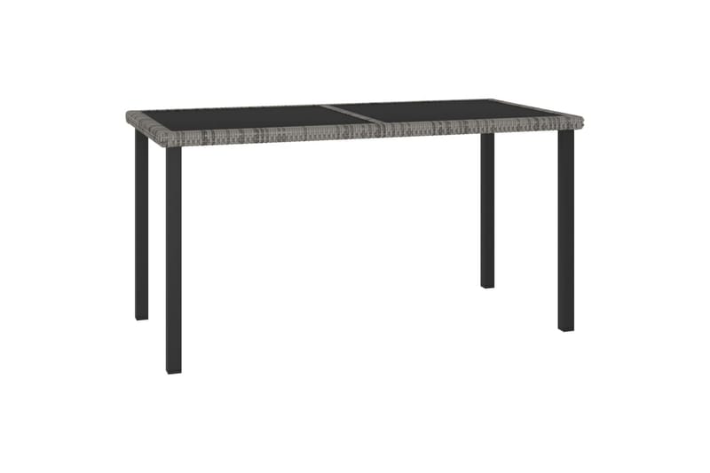 havebord 140x70x73 cm polyrattan grå - Grå - Spisebord & havebord