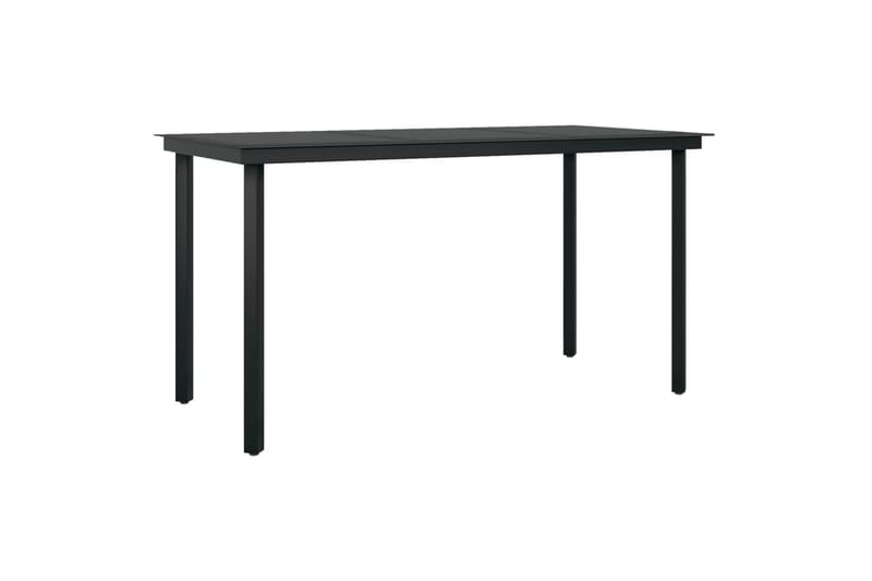 havebord 140x70x74 cm stål og glas sort - Sort - Havemøbler - Havebord - Spisebord & havebord