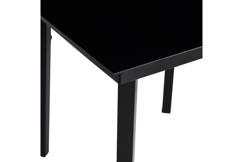 havebord 140x70x74 cm stål og glas sort - Sort - Spisebord & havebord